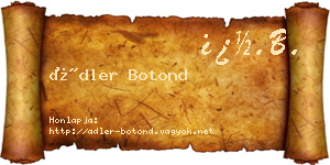 Ádler Botond névjegykártya